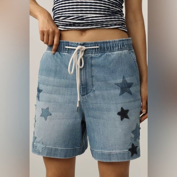 NWT Size S - Pilcro Star-Embellished Pull-On Jean Shorts (NWT US$118) - Picture 3 of 16